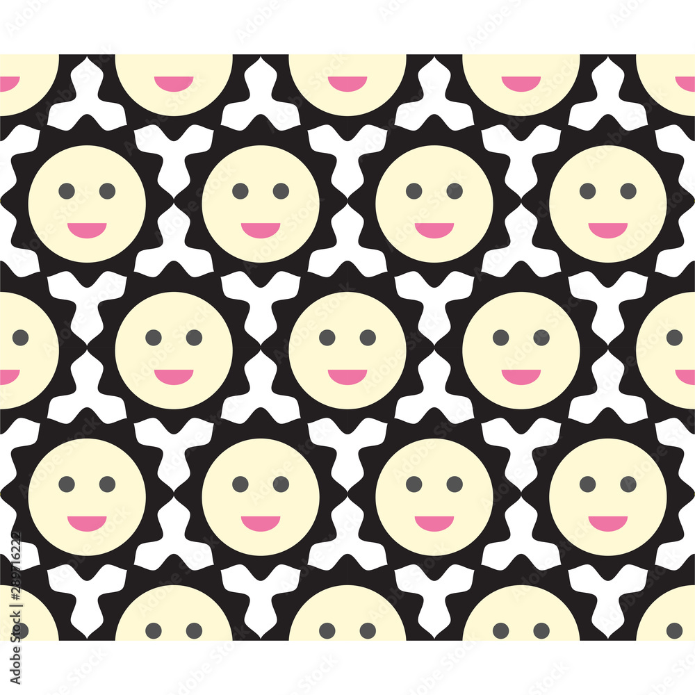 set of smileys sun flowers monocrome set of smileys sun flowers monocrome