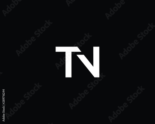 Creative Professional Trendy Letter TN Logo Design in Black and White Color , Initial Based Alphabet Icon Logo photo