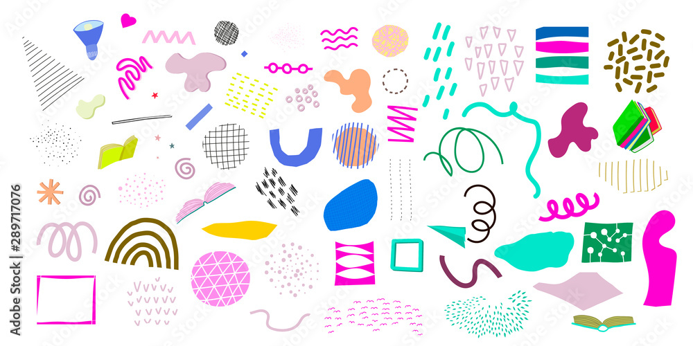 Geometric abstract cutout elements set header Geometric abstract cutout elements set header