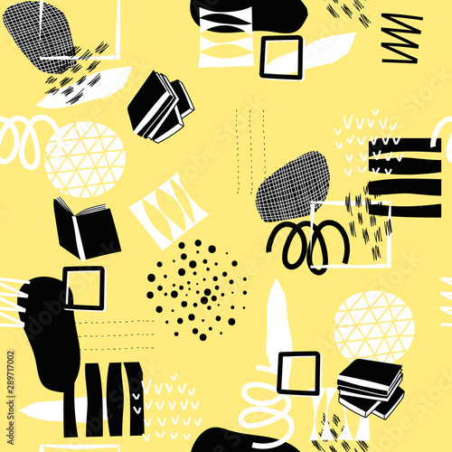 Yellow Geometric abstract seamless pattern