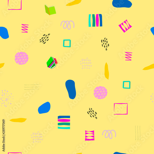 Yellow Geometric abstract seamless pattern