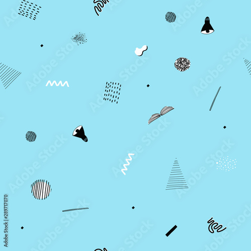 Blue Geometric abstract seamless pattern