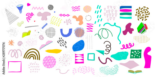 Geometric abstract cutout elements set header