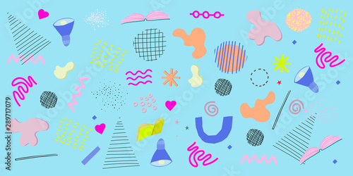Blue Geometric abstract cutout elements header