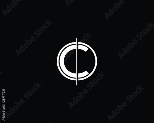 Creative Professional Trendy Letter CO OC Logo Design in Black and White Color , Initial Based Alphabet Icon Logo