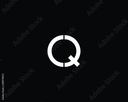 Professional and Minimalist Letter OQ CQ Logo Design, Editable in Vector Format in Black and White Color photo