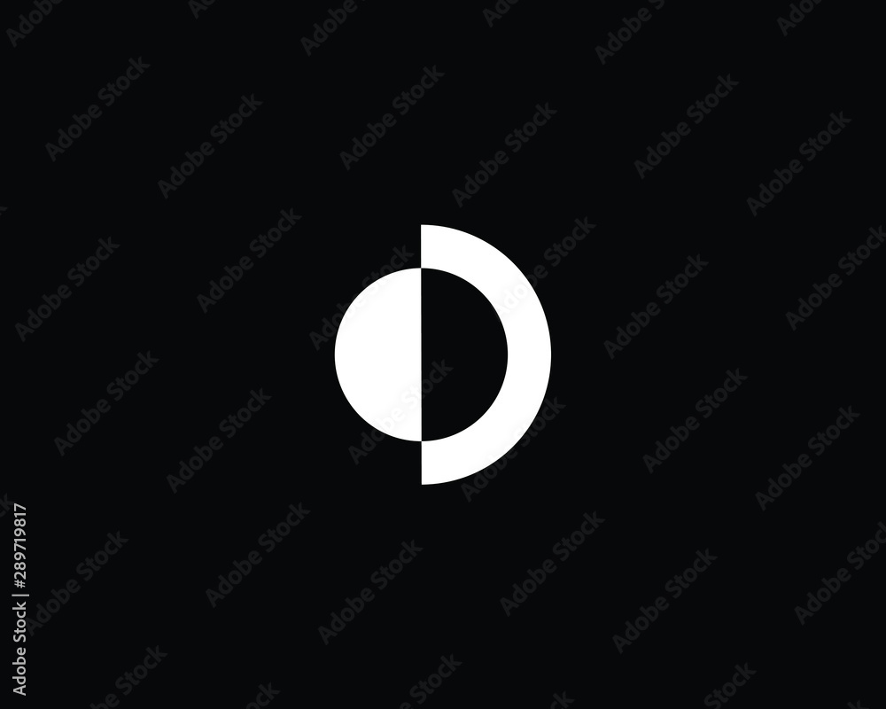 Fototapeta premium Professional and Minimalist Letter CD OD Logo Design, Editable in Vector Format in Black and White Color