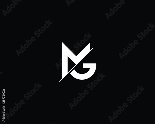 Professional and Minimalist Letter MG Logo Design, Editable in Vector Format in Black and White Color