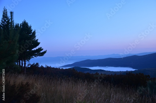 foggy morning in the mountains