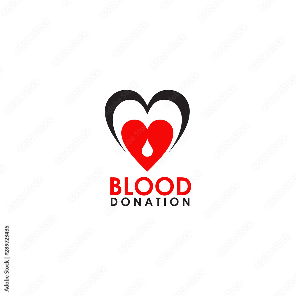 Blood donation logo design vector template