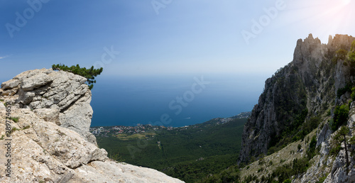 panoramic view from the mountain on the coast of the Black Sea