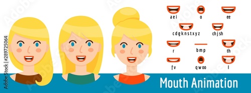 Mouth Lip Sync set with three hair styles