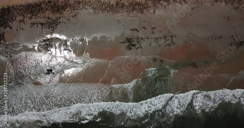 Rocks on beach from above