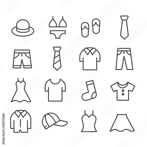 Clothing and fashion icon. Mens or womens apparel   isolated. Modern outline in trendy style on white background