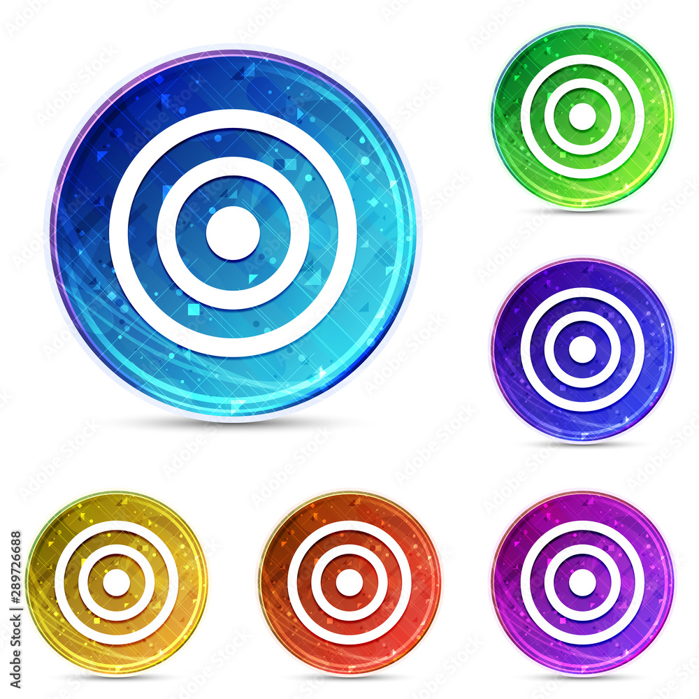 Target icon digital abstract round buttons set illustration wall mural ...