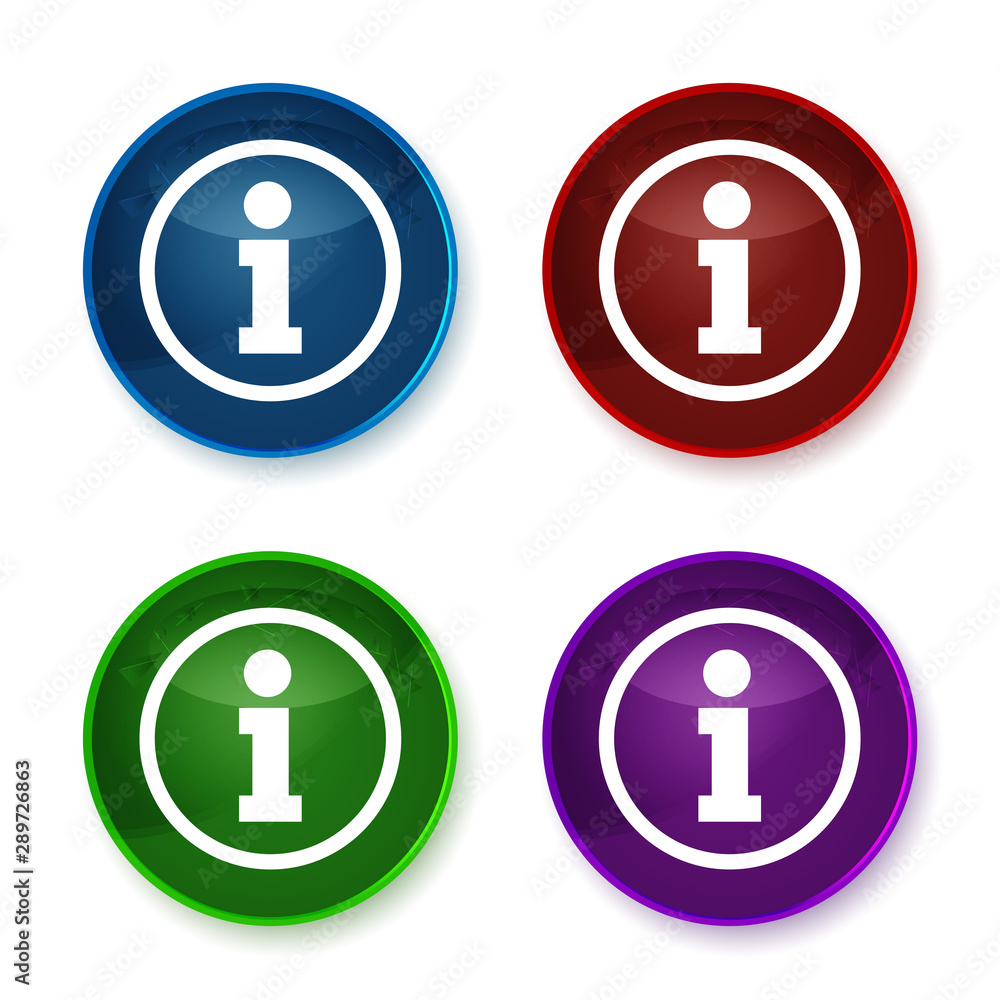 Info icon shiny round buttons set illustration Info icon shiny round buttons set illustration