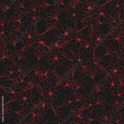 Vector seamless pattern with flower of magnolia. Endless print with spring magnolia