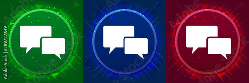 Chat bubble icon elegant modern design abstract buttons set illustration