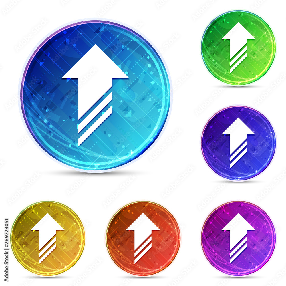 Upload icon digital abstract round buttons set illustration Upload icon digital abstract round buttons set illustration