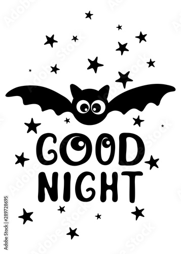 Black and white Halloween postcard with bats and hand written text