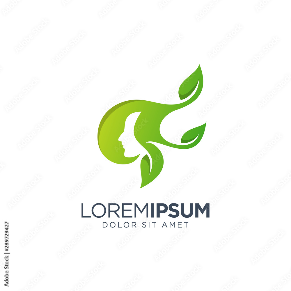 Woman Leaf Logo Design