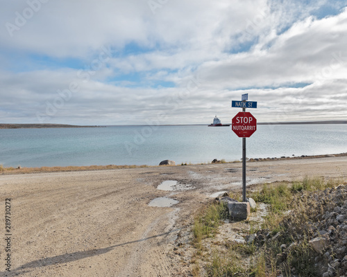 Coast Guard Ship in the Arctic Ocean at Cambridge Bay photo