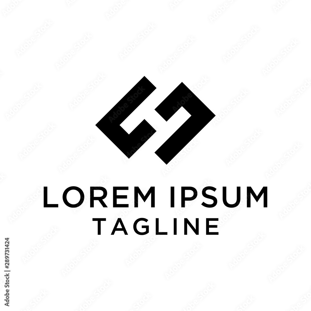 Obraz premium initial letter logo SH HS logo template 