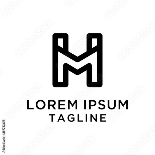 Monogram HM Logo Design Template