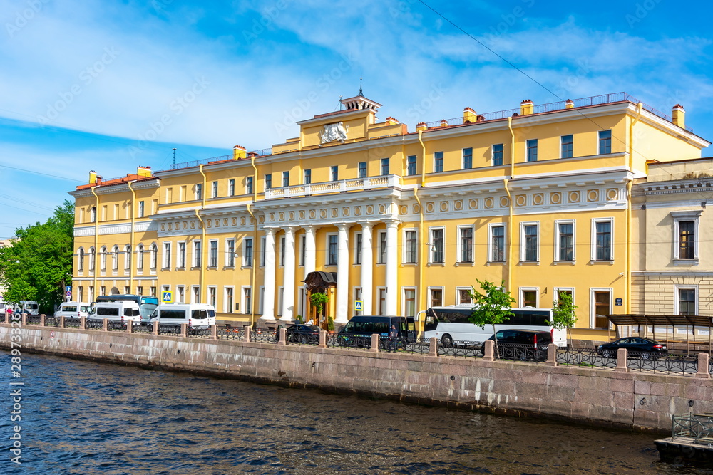 Yusupov palace on Moika river, St. Petersburg, Russia