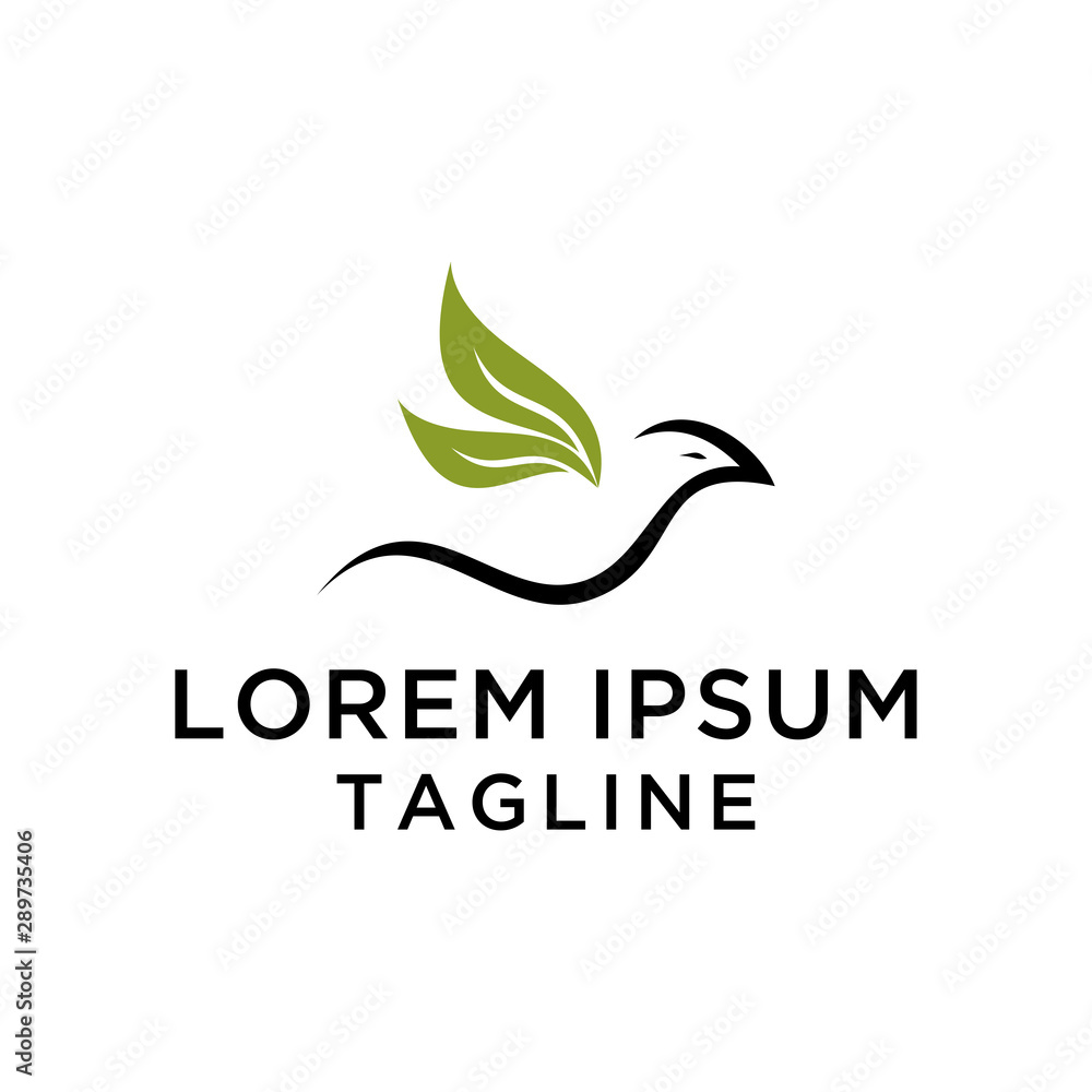 Obraz premium Bird Leaf Lodo Design Vector