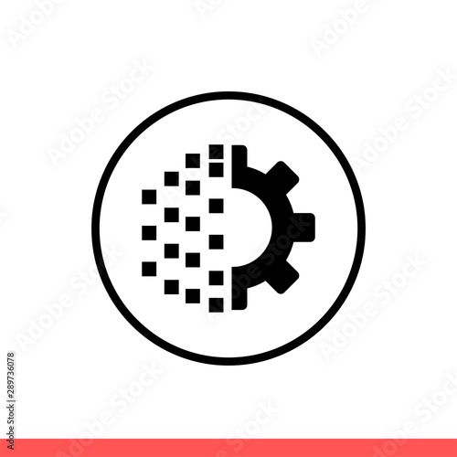 Digital transformation vector icon, technology symbol