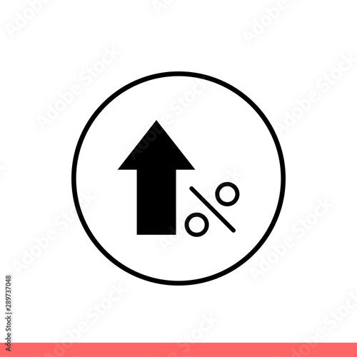 Free Download Increase vector icon, percent up symbol - GFXLoad