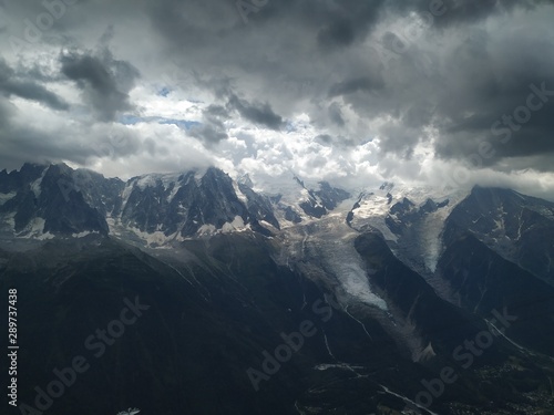 A storm in the massif of Montblanc