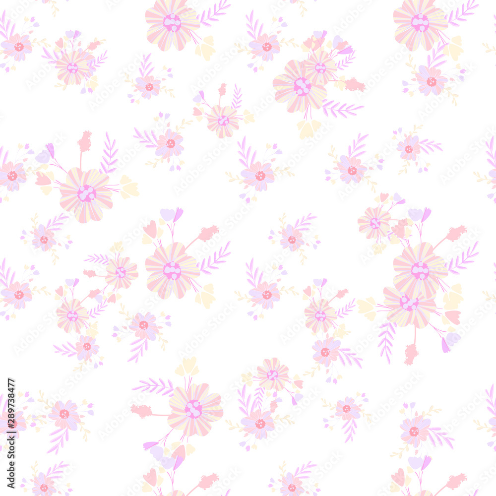 Abstract flowers seamless pattern for fabric design. Vector repeat illustrations. Romantic twig and flora seamless pattern.Botanical wallpaper. Element decorative floral. Abstract flowers seamless pattern for fabric design. Vector repeat illustrations. Romantic twig and flora seamless pattern.Botanical wallpaper. Element decorative floral.