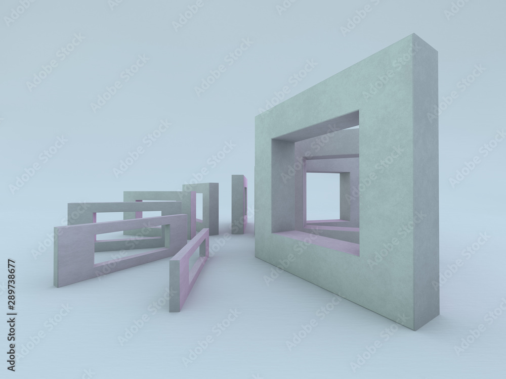 Abstract geometric background with shapes. 3D Abstract geometric background with shapes. 3D