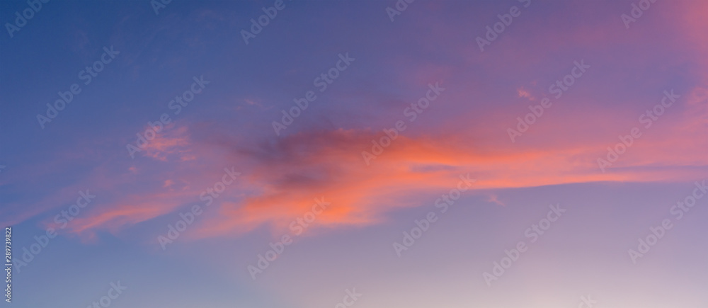 Pastel color evening sky and amazing clouds.