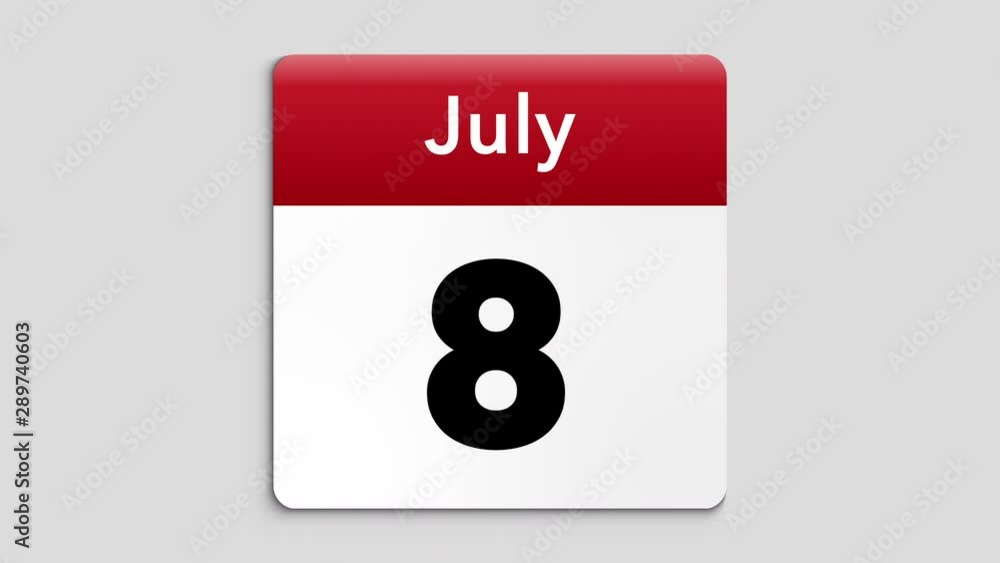July Flip Calendar With Alpha Chanel (Transparent) 4k 30 fps Animation Video July Flip Calendar With Alpha Chanel (Transparent) 4k 30 fps Animation Video