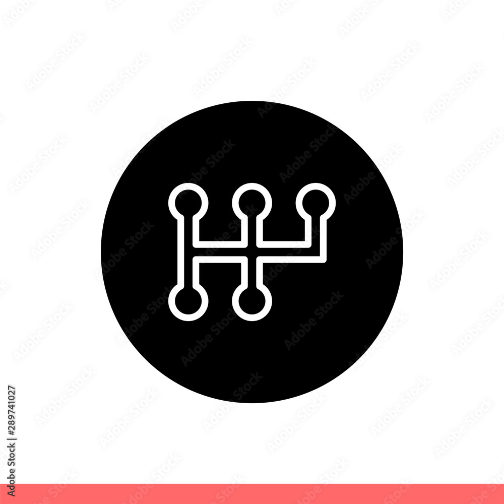Manual transmission vector icon, gearbox symbol Manual transmission vector icon, gearbox symbol