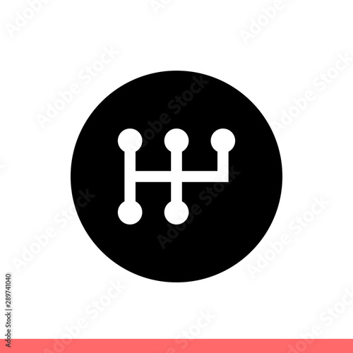 Manual transmission vector icon, gearbox symbol
