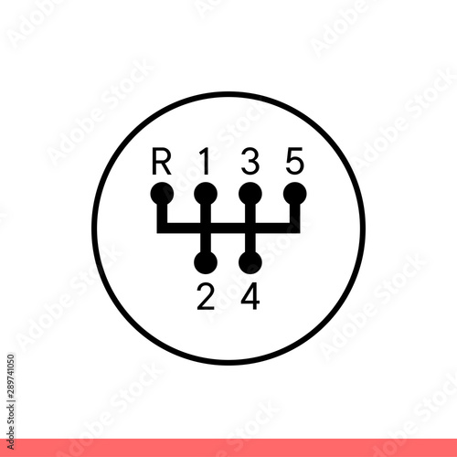 Manual transmission vector icon, gearbox symbol