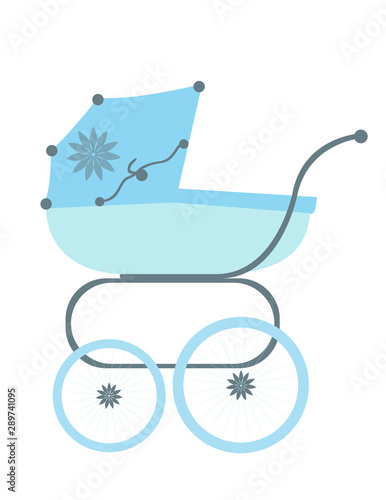 Baby Carriage Vintage Blue