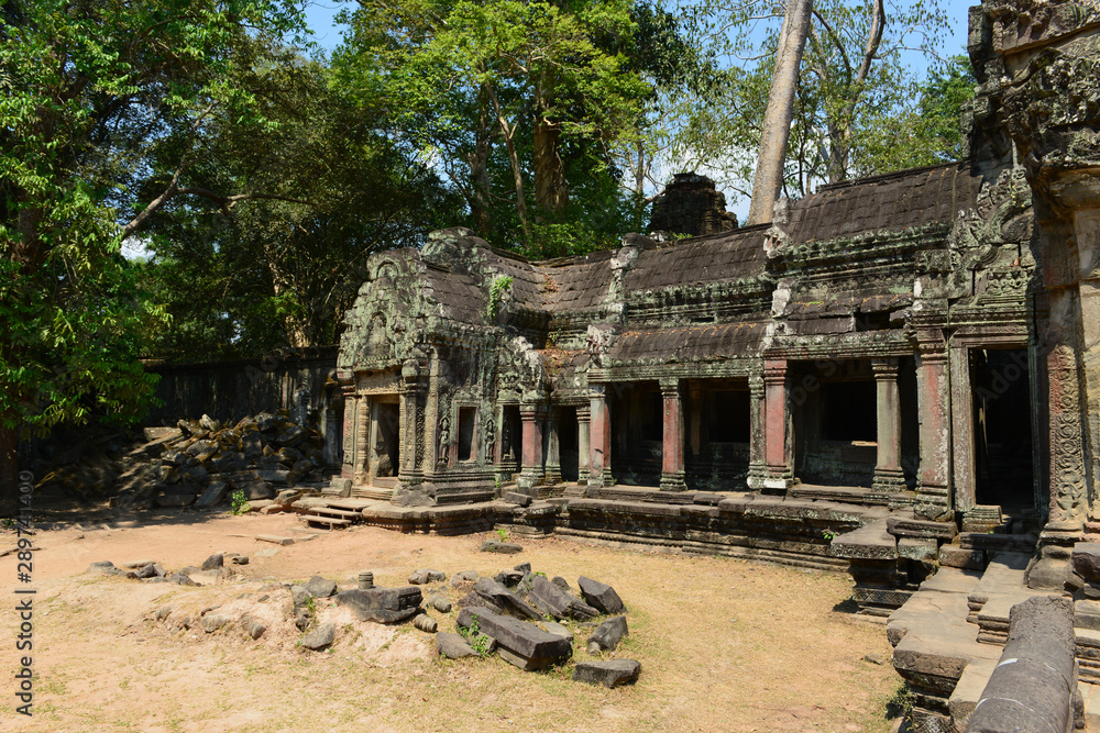 Siem Reap, Cambodia - 5 May, 2019: Angkor complex in Siem Reap, Cambodia Siem Reap, Cambodia - 5 May, 2019: Angkor complex in Siem Reap, Cambodia