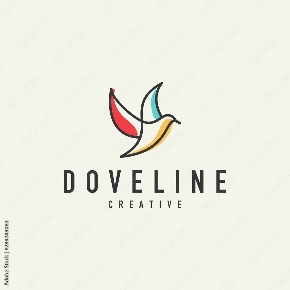 outline of a dove logo - vector illustration design on a light background outline of a dove logo - vector illustration design on a light background