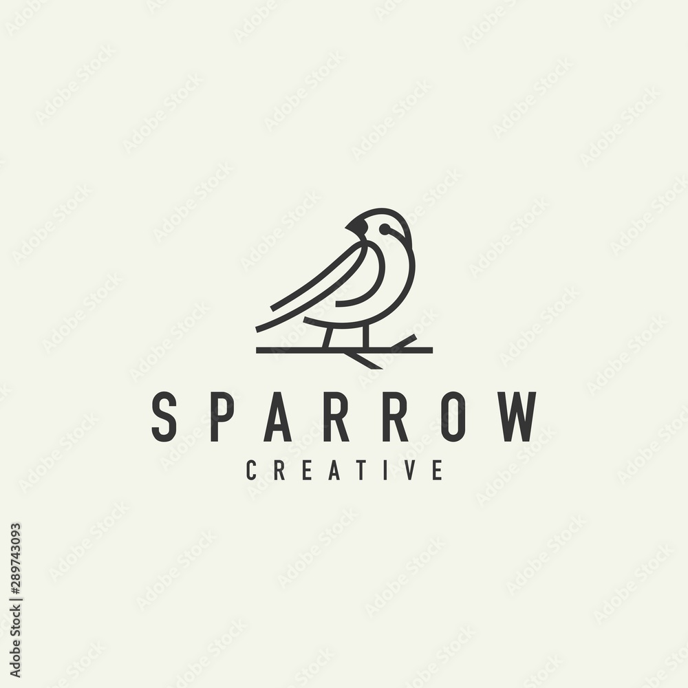 Fototapeta premium outline sparrow logo - vector illustration design on a light background