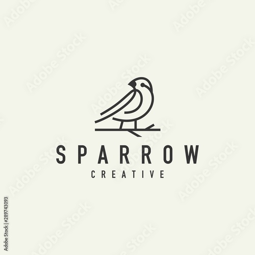 outline sparrow logo - vector illustration design on a light background photo