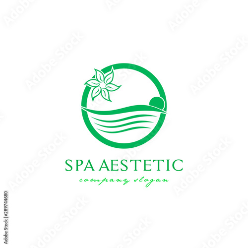 Abstract flower design. Line creative symbol. Universal icon.  blossom sign. Simple logotype template for premium business. Vector illustration. 