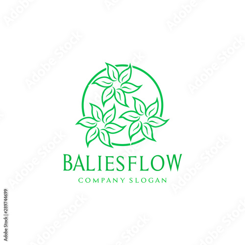 Abstract flower design. Line creative symbol. Universal icon.  blossom sign. Simple logotype template for premium business. Vector illustration. 