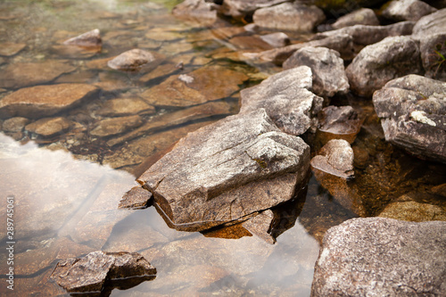  Rocks in the water, in the mountain lake.