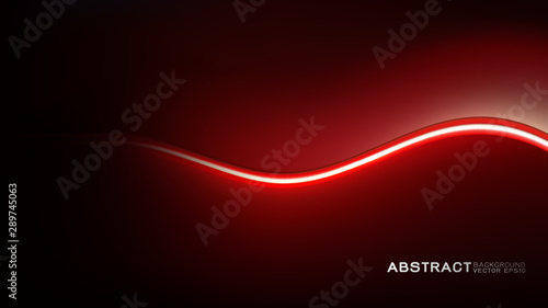 Abstract trendy and technology concept with strip light movement and copy space on dark background, Vector illustration