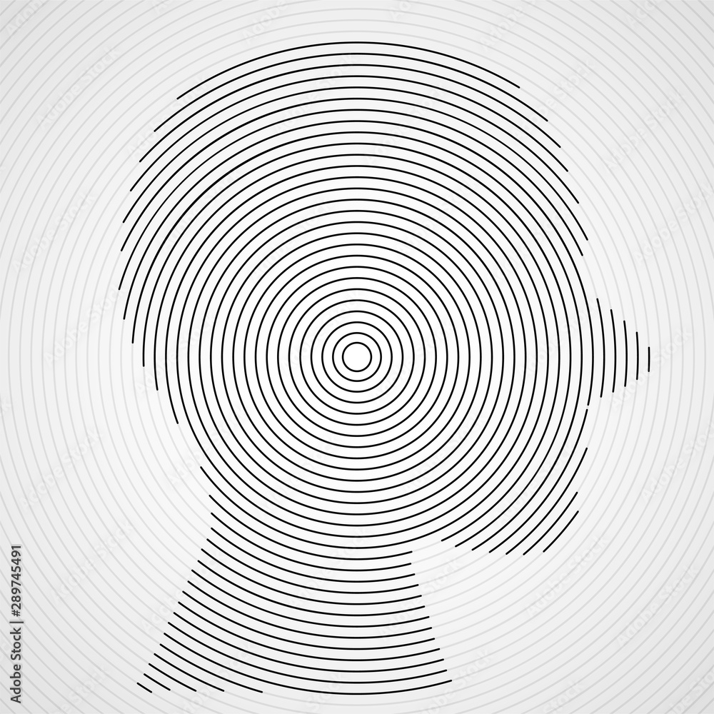 Abstract human head of radial lines, vector Abstract human head of radial lines, vector